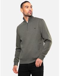 Threadbare - 'Patrick' Quarter Zip Neck Sweatshirt Cotton - Lyst