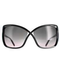 Tom Ford - Vlinder Glanzende Zwarte Rookgradiënt Ft0943 Jasmin Zonnebril - Lyst