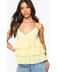 Boohoo - Crinkle Ruffle Layered Cami - Lyst