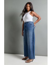 Boohoo - The Plus High Waist Barrel Jean - Lyst