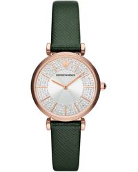 Emporio Armani - Gianni T-Bar Watch Ar11517 Leather (Archived) - Lyst