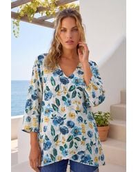 Roman - Floral Wrap Hem Tunic Top - Lyst