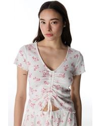 Penti - Blossom Pointel Floral Short Sleeve T-Shirt Pajama Top - Lyst