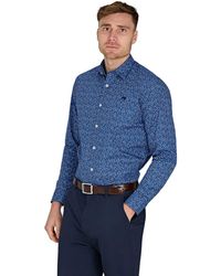 Raging Bull - Long Sleeve Flower Bud Cotton Poplin Shirt - Lyst