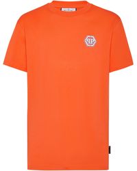 Philipp Plein - Jersey T-Shirt Round Neck Ss Iconic Plein - Lyst