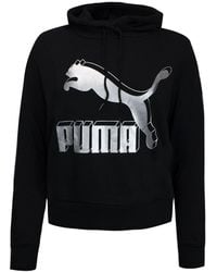 PUMA - Graphic Logo Long Sleeve Pullover Hoodie 595915 71 Cotton - Lyst