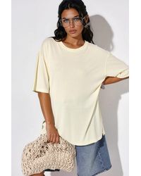 Busem - Slit Detailed Crew Neck Short Sleeve T-Shirt - Lyst