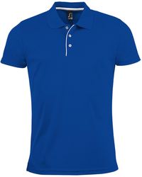Sol's - Performer Short Sleeve Pique Polo Shirt (Royal) - Lyst