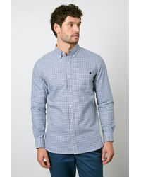 MAINE - Off Micro Check Long Sleeve Shirt Cotton - Lyst