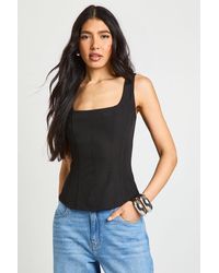 Boohoo - Tall Structured Crepe Corset Top - Lyst
