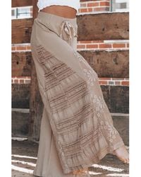 Azura Exchange - Smoke Boho Lace Patchwork Wide Leg High Waist Pants - Lyst