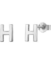 The Jewellery Stockroom - Sterling Alphabet Initial Stud Earrings - Lyst