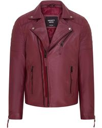 Infinity Leather - Brando Double Cross Zip Biker Jacket- Fagernes Lamb Leather - Lyst