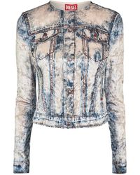 DIESEL - Clauvet Denim Look Slim T-Shirt (Blauw Denim Verbleekt) - Lyst