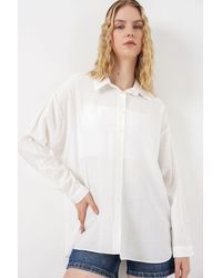 Bigdart - Oversized Long-Sleeve Button-Up Shirt - Lyst