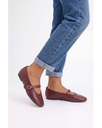 Wallis - Darcy Faux Leather Mary Jane Ballet Flats - Lyst