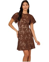 Adrianna Papell - Lace Flounce Short Dress - Lyst