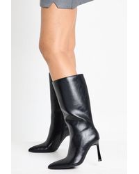 Boohoo - Pointed Stiletto Calf High Shoe Boots - Lyst