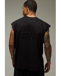BoohooMAN - Training Dept Oversized Embossed Tank - Lyst