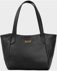 Assots London - 'Urban Tote' Pebble Grain Real Leather Work Tote Bag - Lyst