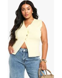Boohoo - Plus Assymettric Button Waistcoat - Lyst