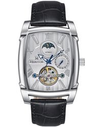 Heritor - Valentin Leather-Band Watch W/Date - Lyst