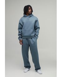 BoohooMAN - Tall Oversized Boxy Bonded Scuba Hoodie & Jogger Tracksuit - Lyst