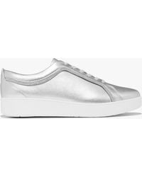 Fitflop - Rally Crystal-Trim Leather Fashion Trainers - Lyst