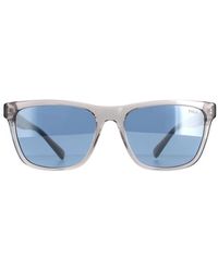 Polo Ralph Lauren - Rectangle Shiny Transparent Light Mirror Sunglasses - Lyst