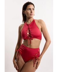 Karen Millen - Slinky Tie Detail Bikini Top - Lyst