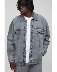 BoohooMAN - Tall Acid Wash Boxy Oversized Jean Jacket - Lyst