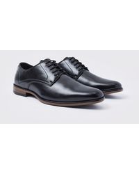 BoohooMAN - Faux Leather Lace Up Derby Shoes - Lyst