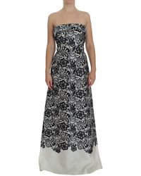 Dolce & Gabbana - Floral Lace Silk Corset Maxi Dress - Lyst