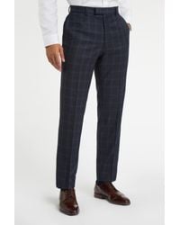 Racing Green - Regular Fit Tan Check Trousers - Lyst