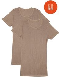 Marks & Spencer - 2 Pack Thermal Pointelle Short Sleeve Tops - Lyst
