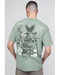BoohooMAN - Oversized Kyoto Puff Print Graphic T-Shirt Cotton - Lyst