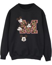 Disney - Ladies Mickey Mouse M Faces Sweatshirt - Lyst