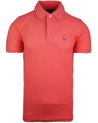 Psycho Bunny - Classic Polo Short Sleeve Cotton Top B6K001B1Pc Coral - Lyst