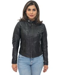 Infinity Leather - Casual Slim-Fit Biker Jacket-Tulsa - Lyst
