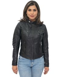 Infinity Leather - Womenss Casual Slim-Fit Biker Jacket-Tulsa - Lyst