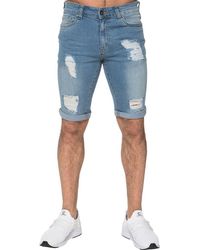 Enzo - Ripped Skinny Shorts - Lyst