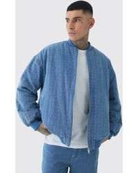 BoohooMAN - Tall Ripstop Oversized Padded Bomber Jacket - Lyst