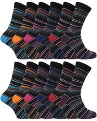 Sock Snob - 12 Pair Multipack Cotton Striped Socks - Lyst