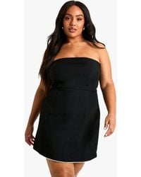 Boohoo - Plus Pearl Detail Bandeau Skater Dress - Lyst