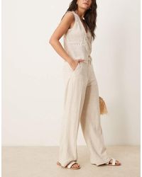 Abercrombie & Fitch - High Rise Straight Leg Trousers - Lyst