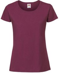 Fruit Of The Loom - Vrouwen / Dames Ringgesponnen Premium T-shirt (oxblood) - Lyst