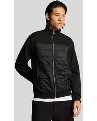 Lyle & Scott - Interlock Hybrid Bomberjacke Mit Einsätzen - Lyst
