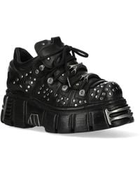 New Rock - M-120Nr-C1 Leather Gothic Platform Ankle Boots - Lyst