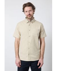 MAINE - Stone Short Sleeve Linen Blend Shirt - Lyst