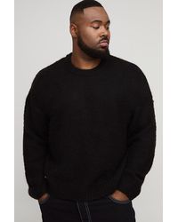 BoohooMAN - Plus Basic Boxy Fit Brushed Knitted Jumper - Lyst